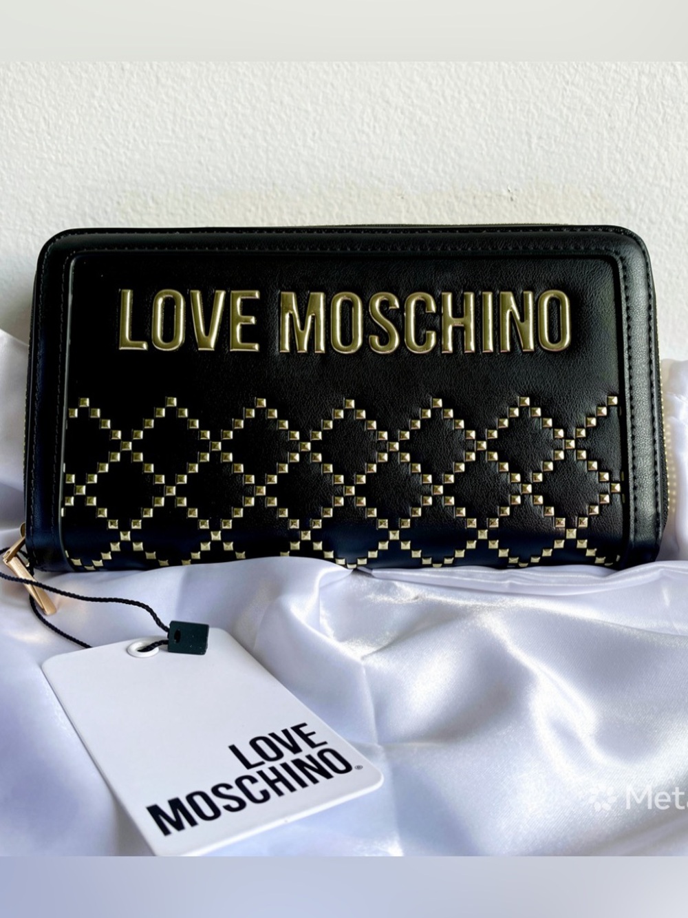 Love Moschino Black Wallet with Gold Logo
